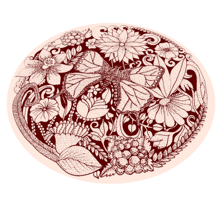 Tapis vinyle fleurs et plantes conception délicate des ailes - TenStickers