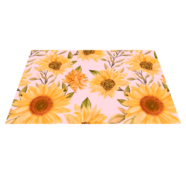 Tapis vinyle fleurs et plantes concept floral de tournesol - TenStickers
