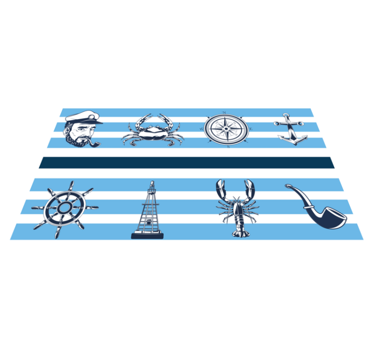 Tapis vinyle salle de bain thèmes nautiques côtiers - TenStickers