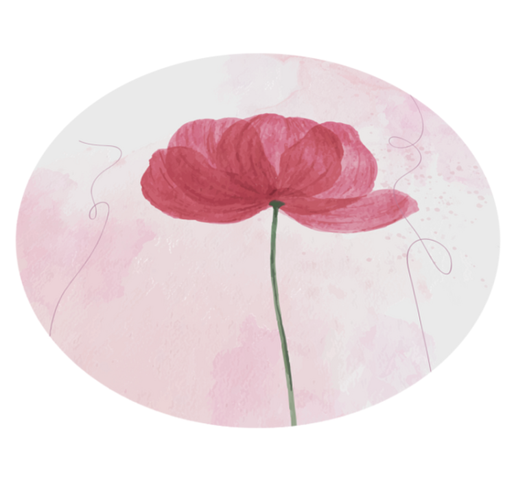 Tapis vinyle fleurs et plantes motif coquelicot aquarelle - TenStickers