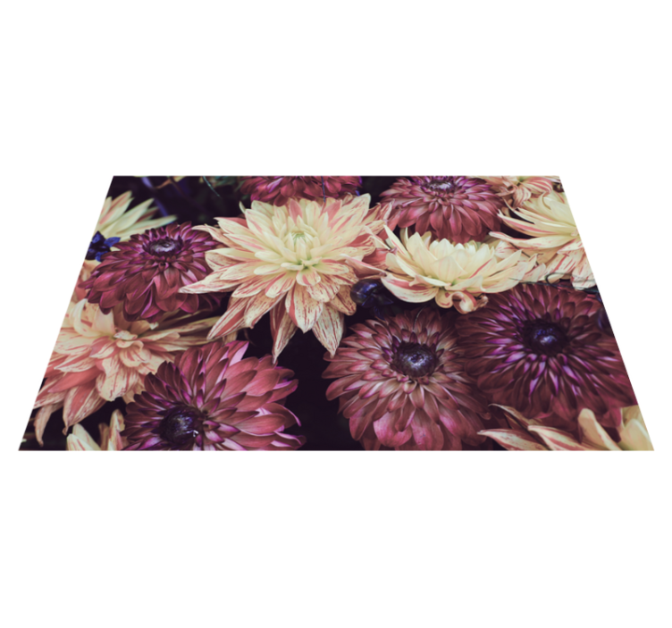 Tapis vinyle fleurs et plantes dahlia en fleurs - TenStickers