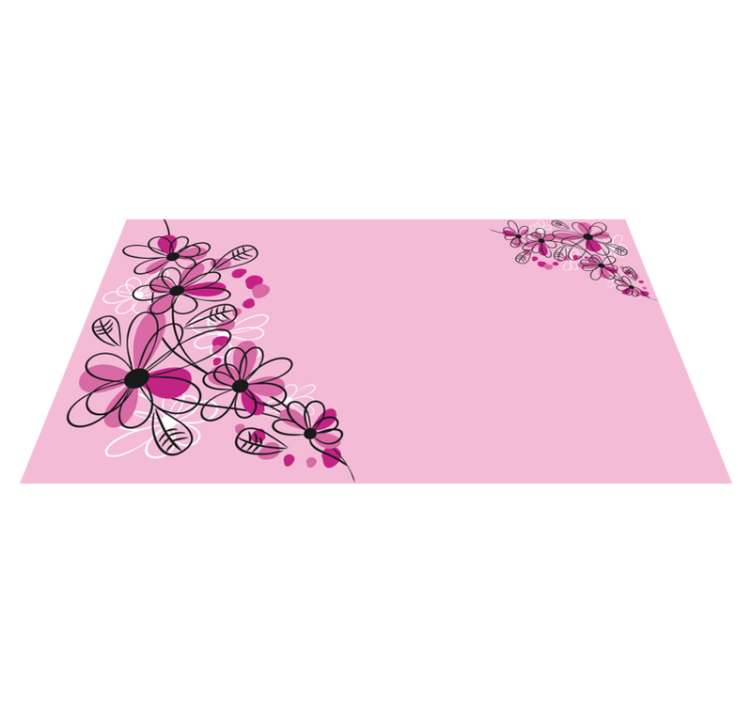Tapis vinyle fleurs et plantes charme floral rose - TenStickers