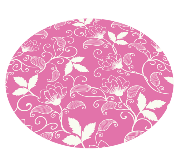 Tapis vinyle fleurs et plantes tourbillons floraux roses - TenStickers