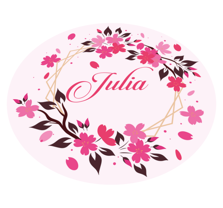 Tapis vinyle chambre couronne botanique avec nom - TenStickers