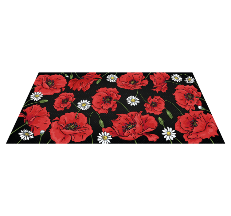 Tapis vinyle fleurs et plantes illustration florale vibrante - TenStickers