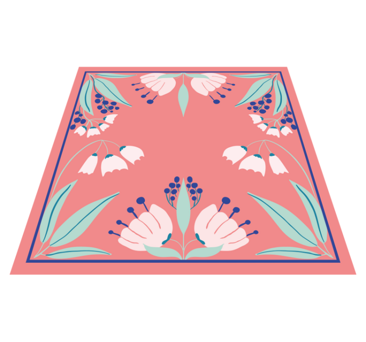 Tapis vinyle fleurs et plantes palette de motifs - TenStickers