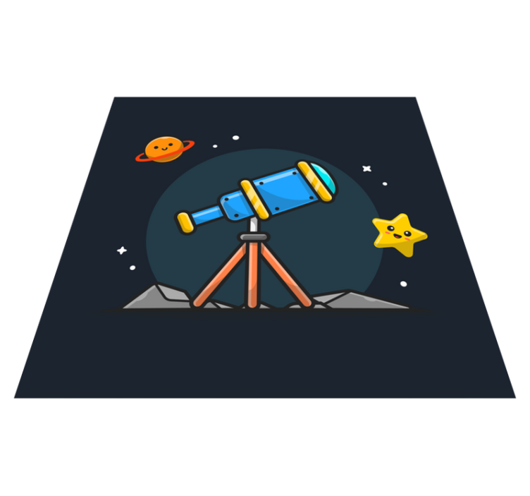Tapis vinyle étoile aventure du télescope - TenStickers