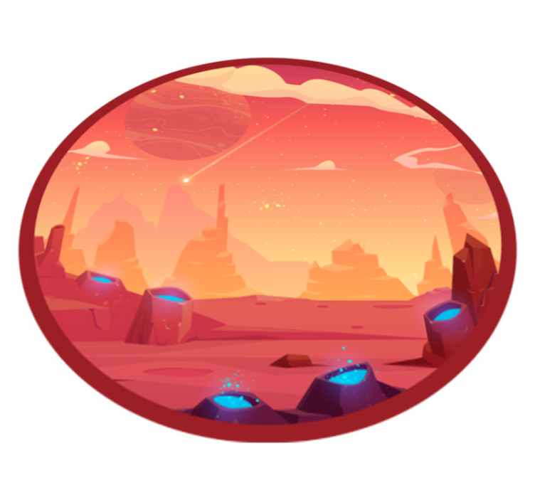 Tapis vinyle étoile scène de désert cosmique - TenStickers