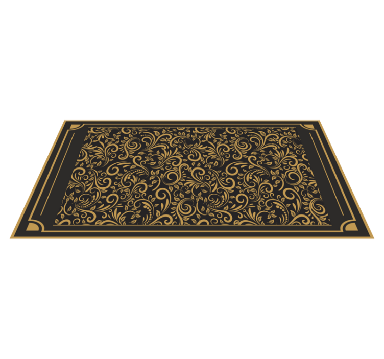 Tapis vinyle couloir feuillage élégant et doré - TenStickers