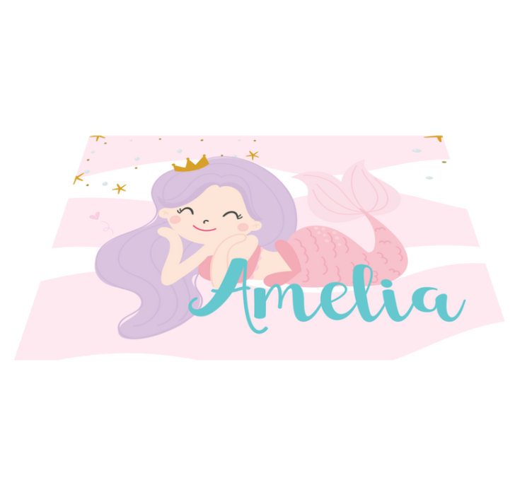 Tapis vinyle autres tapis princesse sirène avec nom - TenStickers
