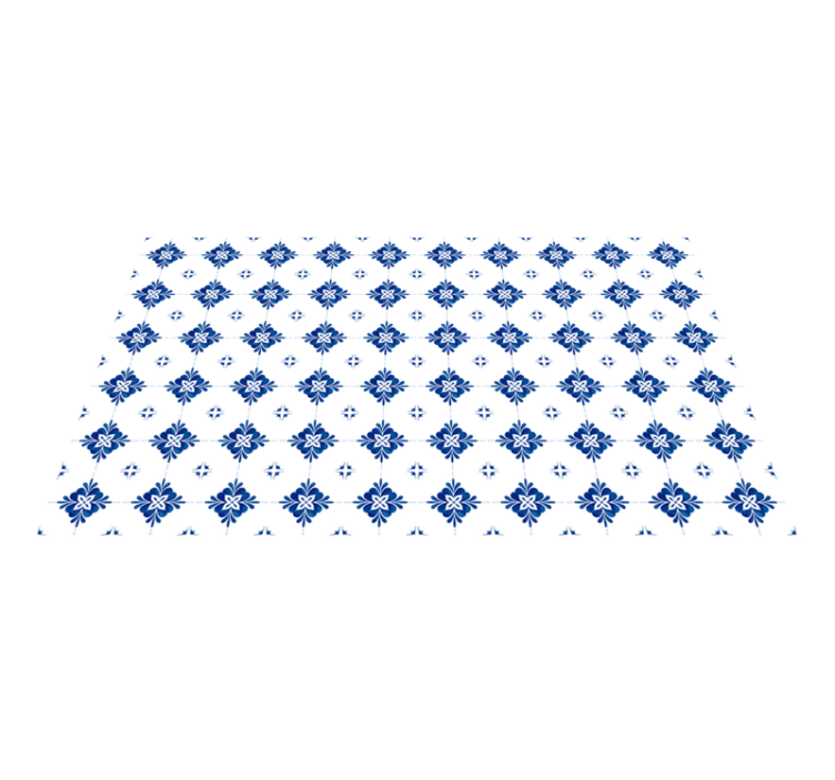Tapis vinyle carreaux de ciment motif floral céramique - TenStickers
