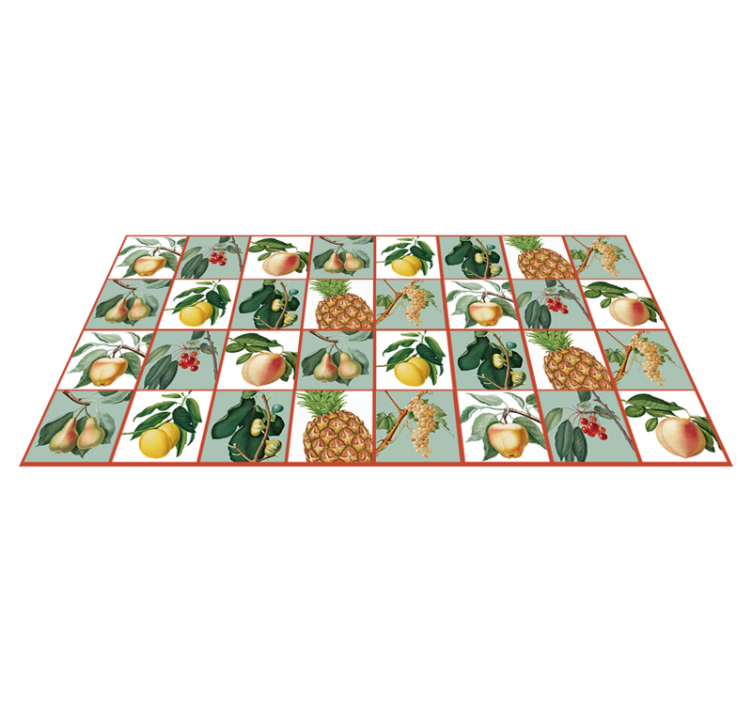 Tapis vinyle cuisine motif de carreaux de fruits - TenStickers