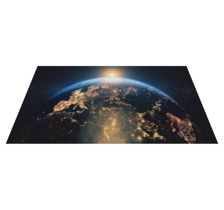 Tapis vinyle carte du monde la terre vue d'en haut - TenStickers