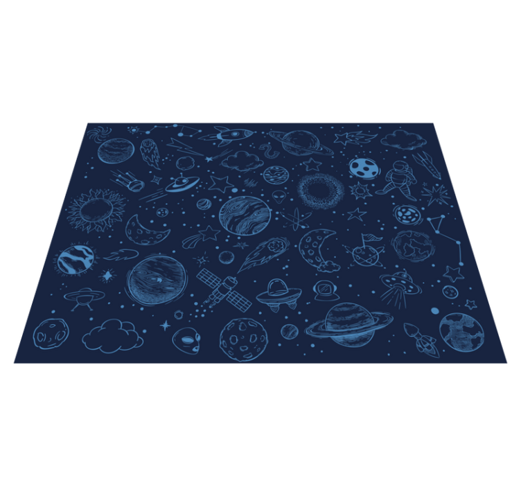 Tapis vinyle étoile aventure cosmique bleue - TenStickers