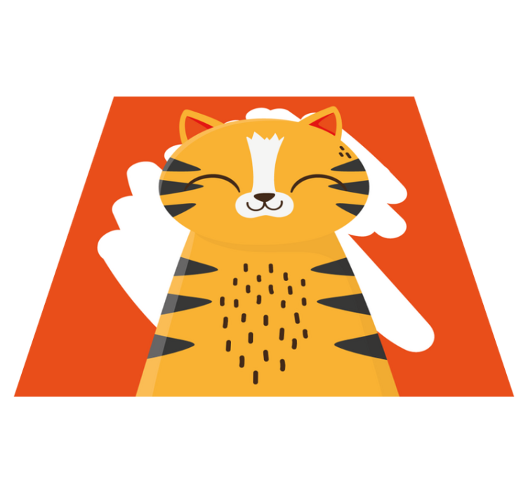 Tapis vinyle chambre bébé conception de tigre heureux - TenStickers