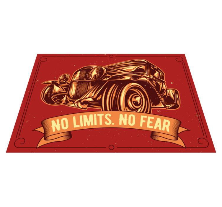 Tapis vinyle citation illustration de voiture classique - TenStickers