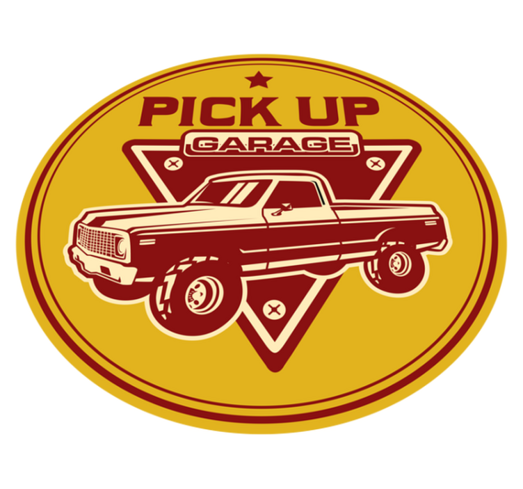 Tapis vinyle vintage garage de pick-up classique - TenStickers