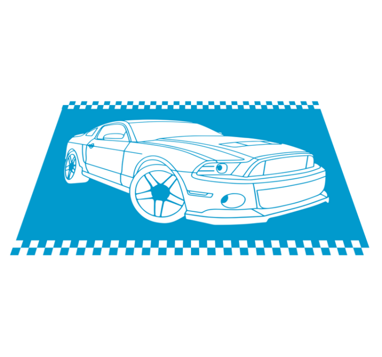 Tapis vinyle route contour de voiture de course - TenStickers