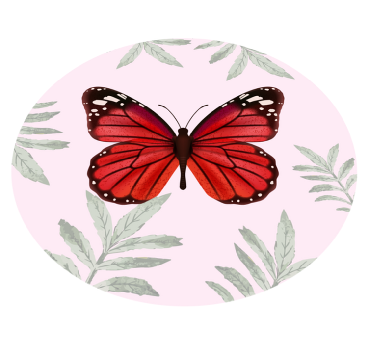 Tapis vinyle fleurs et plantes design papillon - TenStickers