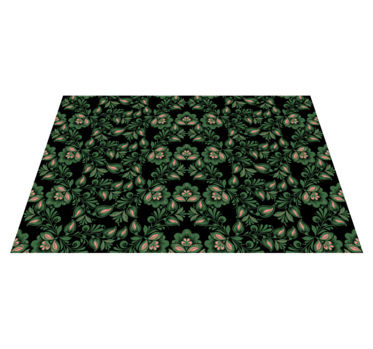 Tapis vinyle fleurs et plantes motif de verdure botanique - TenStickers