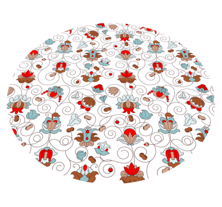 Tapis vinyle fleurs et plantes spirale botanique - TenStickers