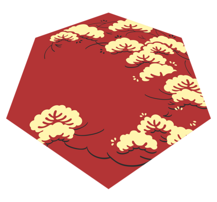 Tapis vinyle fleurs et plantes motif floral nuageux - TenStickers