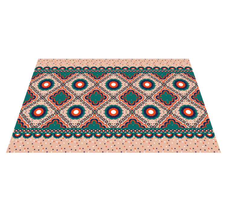 Tapis vinyle éthnique motif floral audacieux - TenStickers
