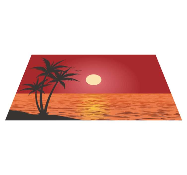 Tapis vinyle design coucher de soleil hawaïen - TenStickers