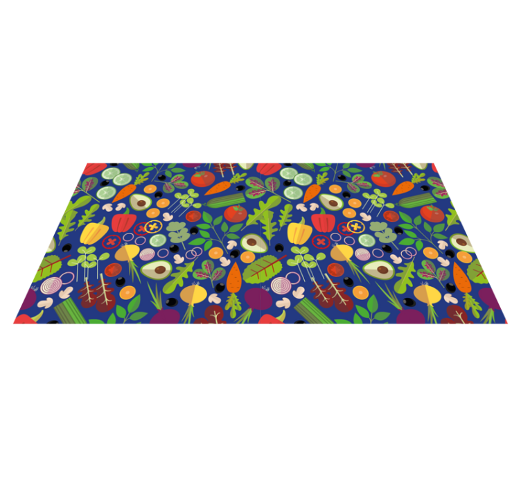 Tapis vinyle cuisine motif végétal vibrant - TenStickers