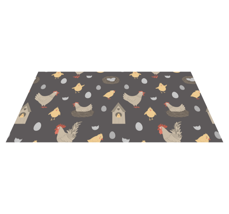 Tapis vinyle chambre bébé modèle de poules et de nids - TenStickers