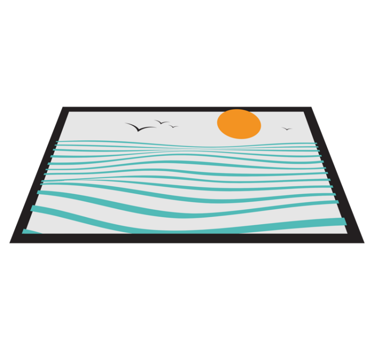Tapis vinyle moderne vagues du coucher du soleil - TenStickers