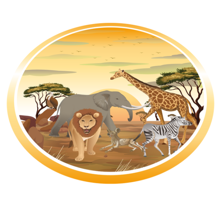 Tapis vinyle animal aventure animalière safari - TenStickers