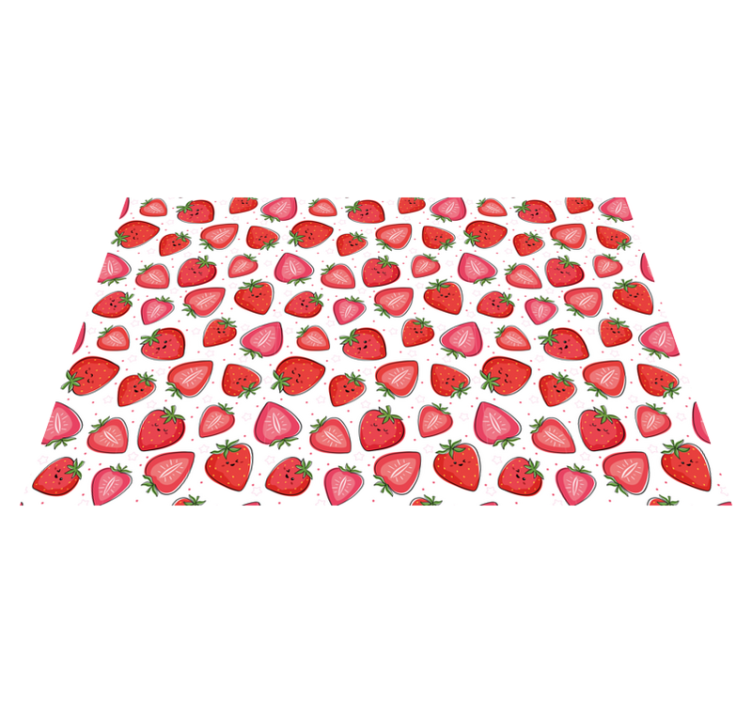 Tapis vinyle fleurs et plantes ravissant motif de fraise - TenStickers