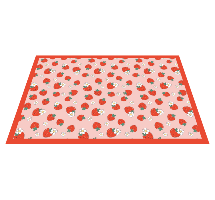 Tapis vinyle fleurs et plantes motif floral de fraise - TenStickers