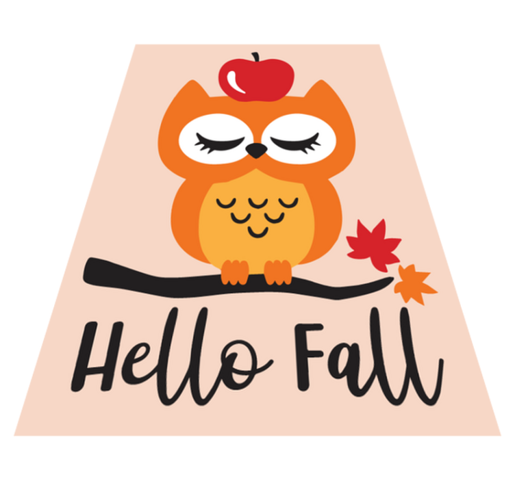 Tapis vinyle pour enfants bonjour hibou d'automne - TenStickers