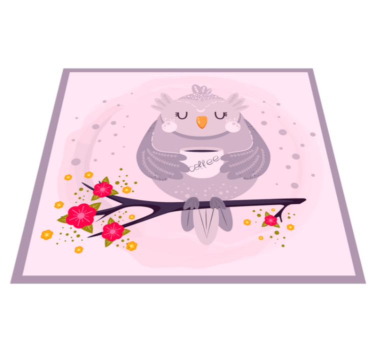 Tapis vinyle animal charmant hibou graphique - TenStickers