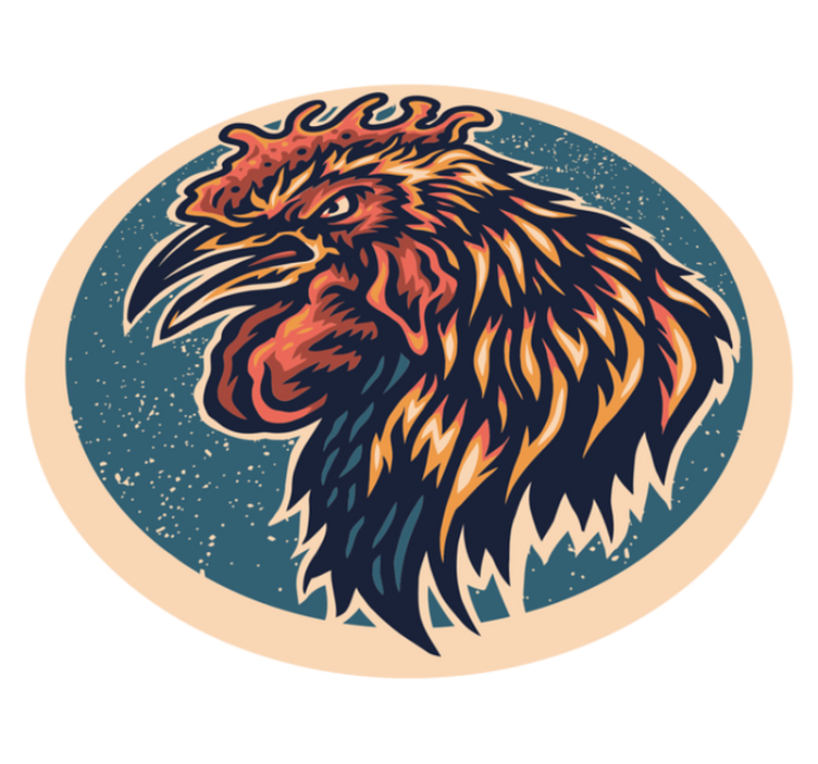 Tapis vinyle ado illustration de tête de coq - TenStickers