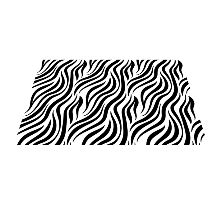 Tapis vinyle animal lignes noires ondulées - TenStickers