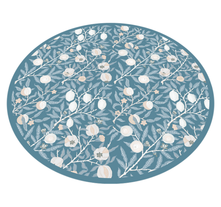 Tapis vinyle rond à motif floral - TenStickers