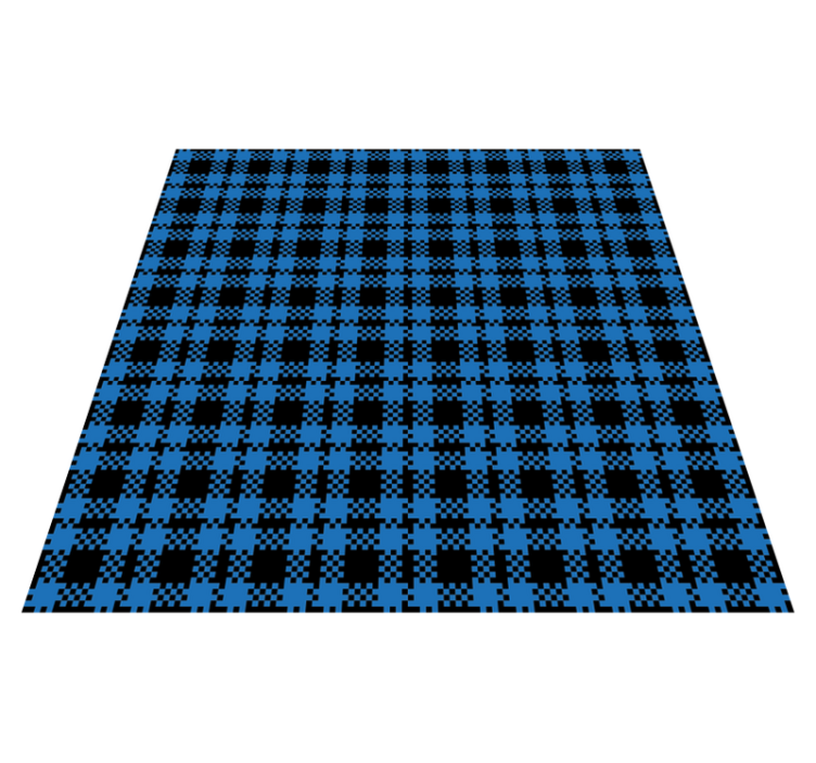 Tapis vinyle carreaux de ciment motif à damiers bleus - TenStickers