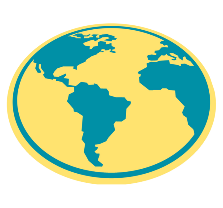 Tapis vinyle rond carte géographique du monde - TenStickers