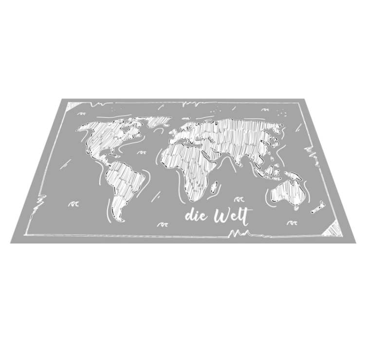 Tapis vinyle carte du monde contour mondial - TenStickers