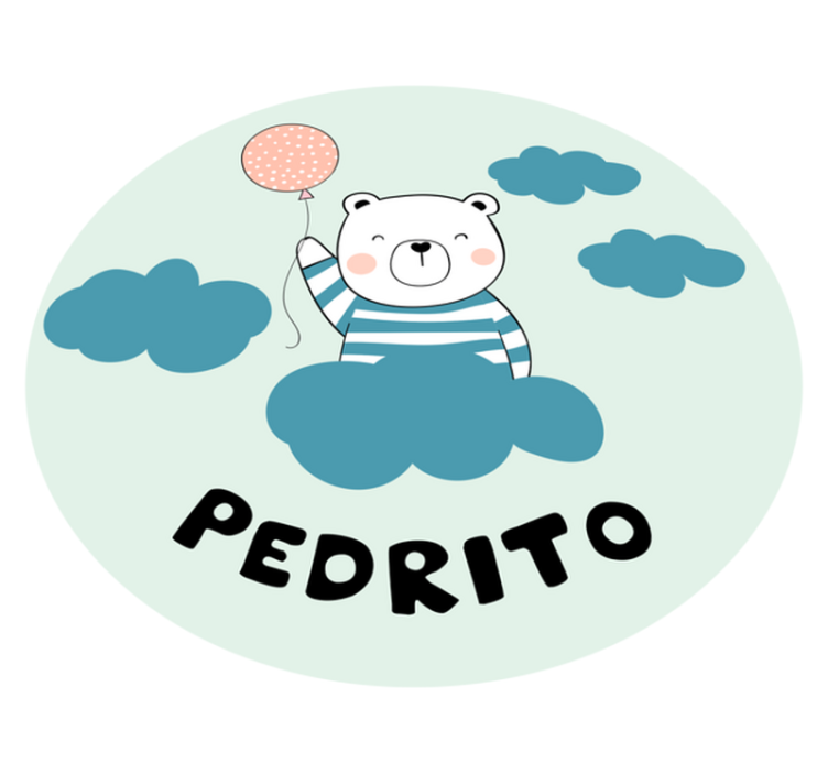 Tapis vinyle personnalisé ballon ours joyeux - TenStickers