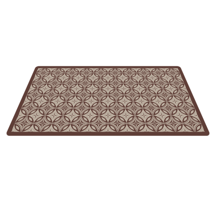 Tapis mosaique vinyle formes à motifs marron - TenStickers