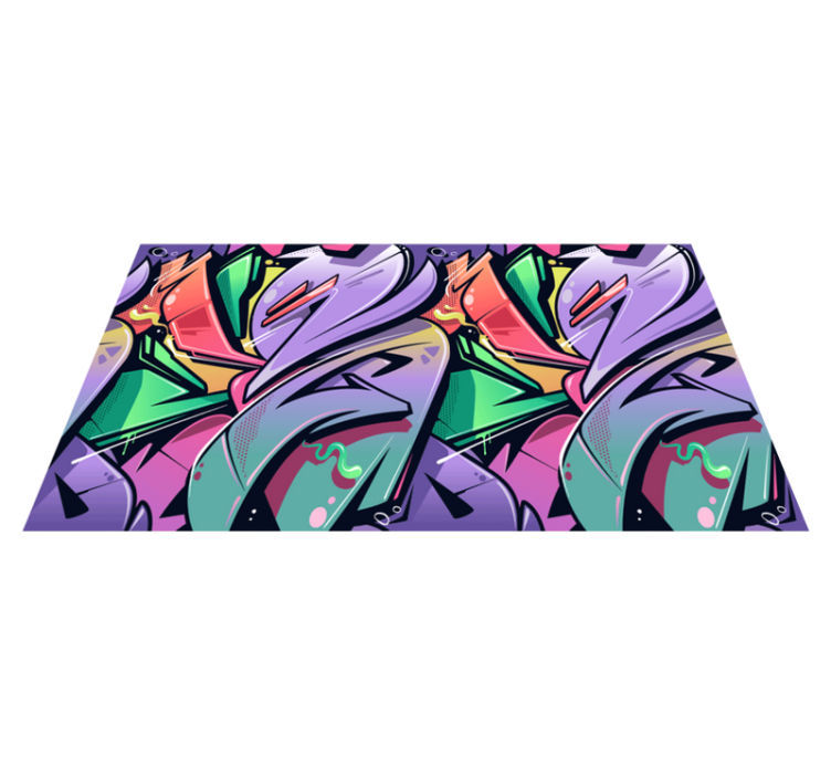 Tapis vinyle entrée motif art de rue graffitis colorés - TenStickers