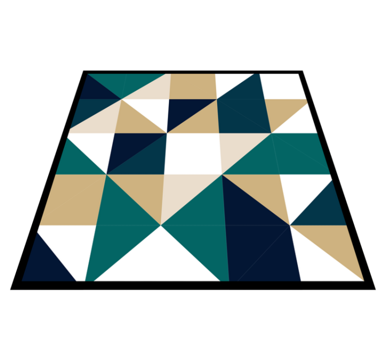 Tapis vinyle géométrique blocs de couleurs triangulaires - TenStickers