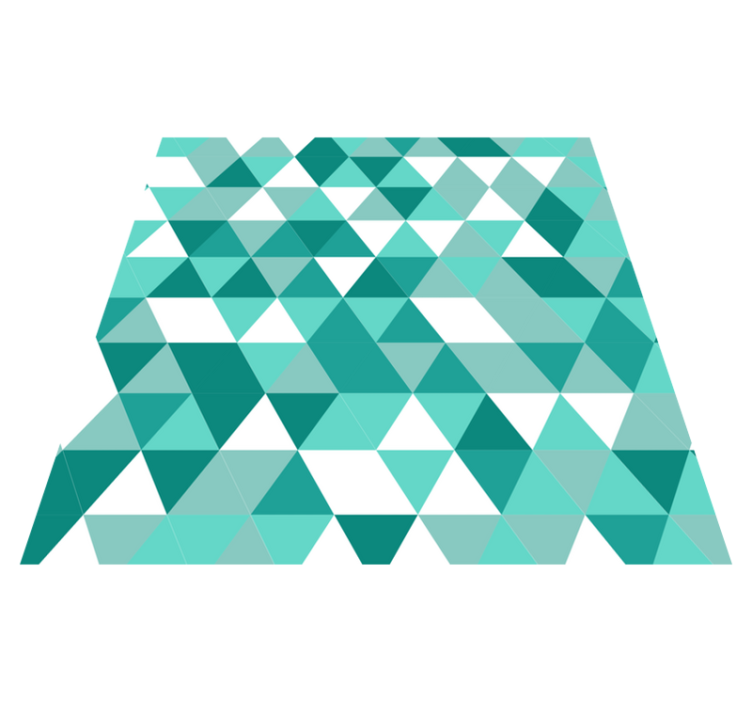 Tapis vinyle salon nuances triangulaires turquoise - TenStickers