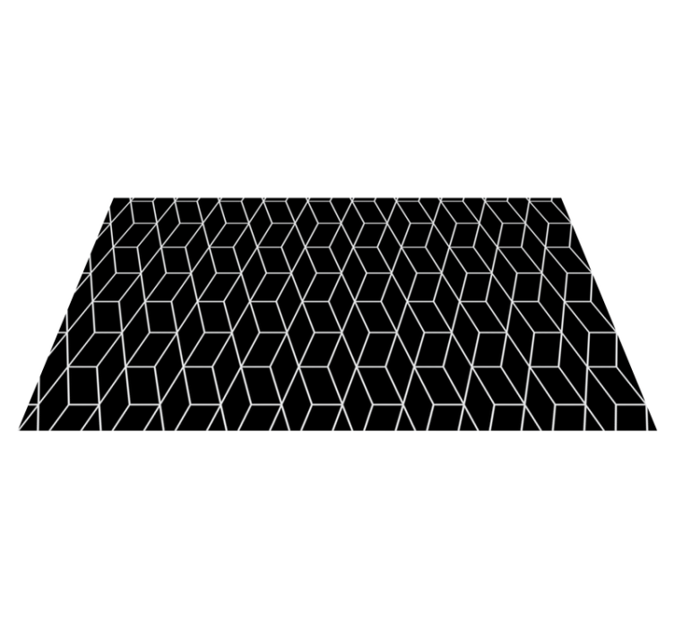 Tapis vinyle géométrique motif hexagonal noir - TenStickers
