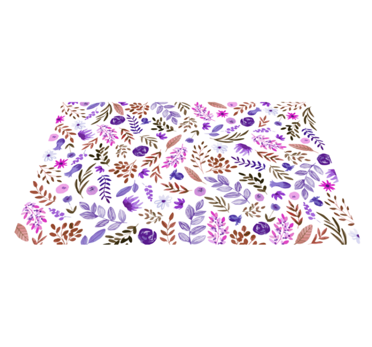 Tapis vinyle fleurs et plantes motif naturel - TenStickers