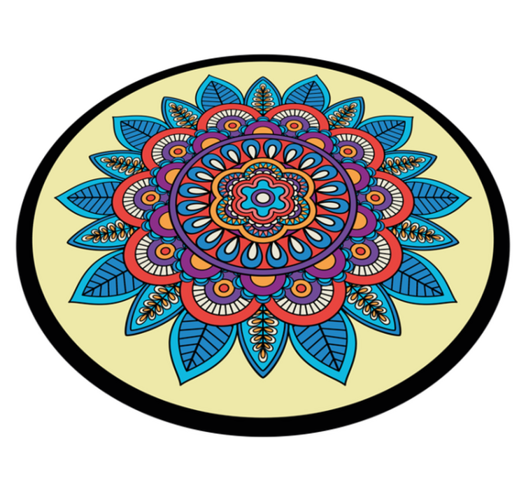 Tapis vinyle mandala motif circulaire coloré - TenStickers